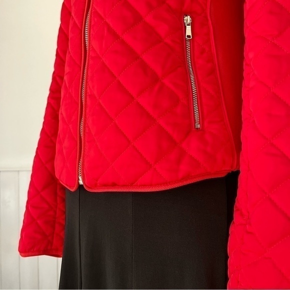 Zara Woman Red Quilted Zip Up Jacket Size M - Picture 7 of 15
